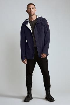 Chamarras Canada Goose Hombre Mexico - Nanaimo Chubasquero Azul Marino FR0769235